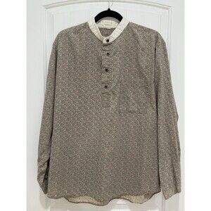 Wah Maker Tunic Top Shirt Women’s Sz L Floral Brown Prairie Western USA cotton a